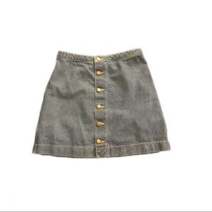 American Apparel Button Front Mini Jean Skirt